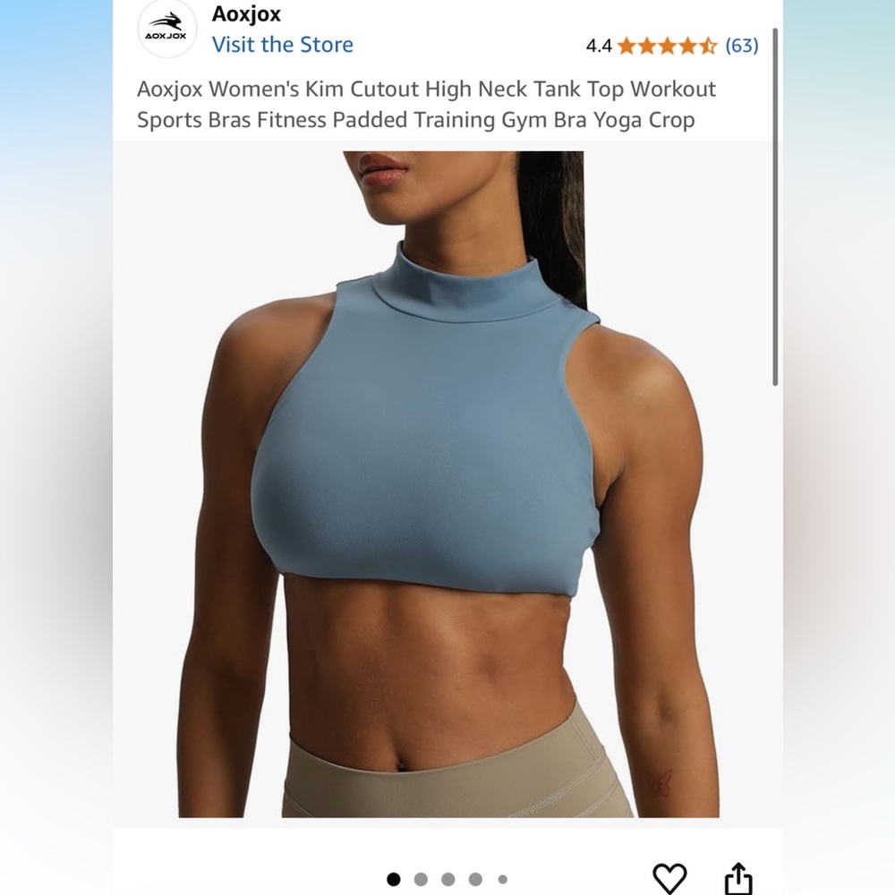 Aoxjox Women's Blue High Neck Cutout Tank Top